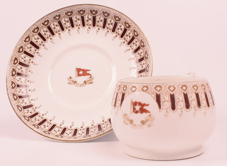 circa 1910: White Star Line 'wisteria' pattern tea cup and saucer at Whyte's Auctions
