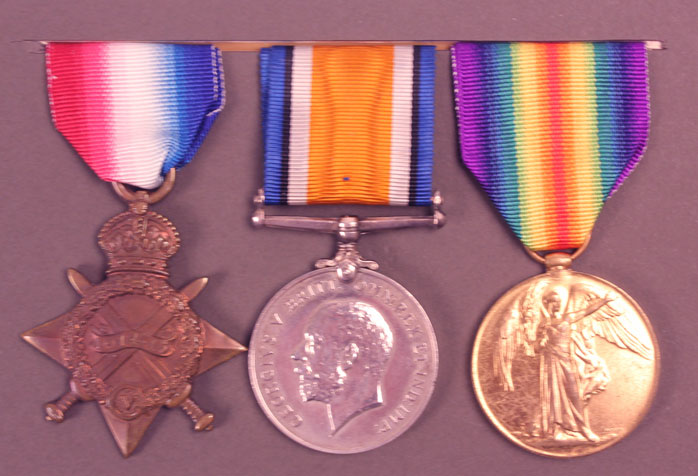 1914-15 Trio to Private Peter Sinton Irish Guards who died in 1916 at Whyte's Auctions
