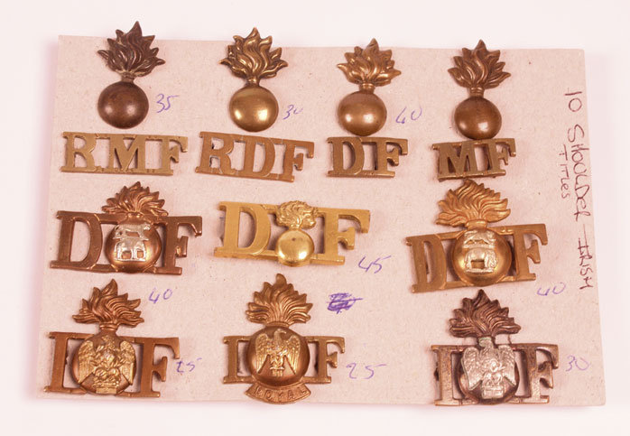 20th Century: Collection of Irish Regiments British Army shoulder titles at Whyte's Auctions