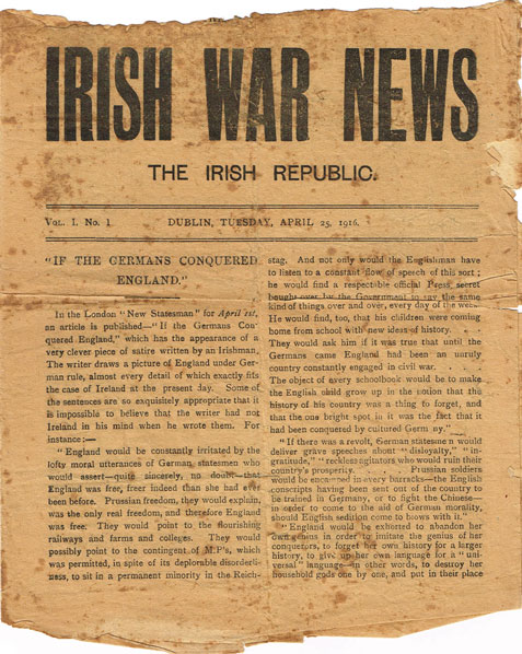 1916 (25 April): Irish War News, another first issue at Whyte's Auctions