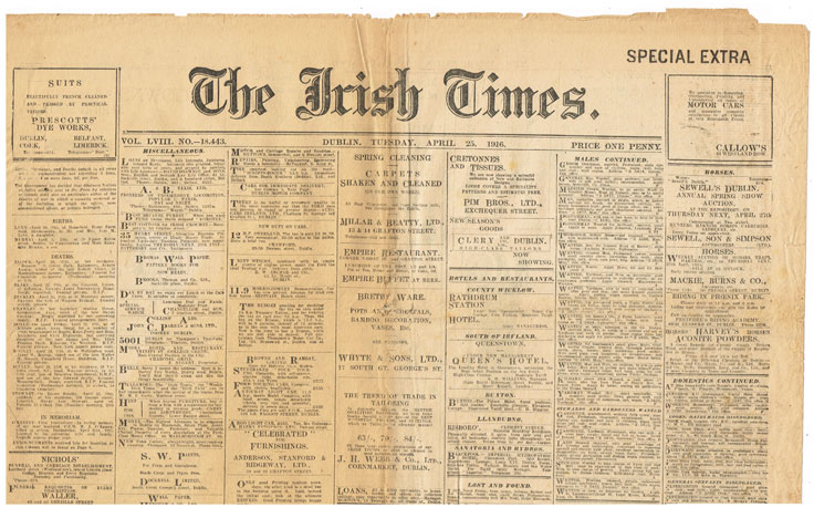 1916 (25 April) Irish Times Rising special extra issues at Whyte's Auctions