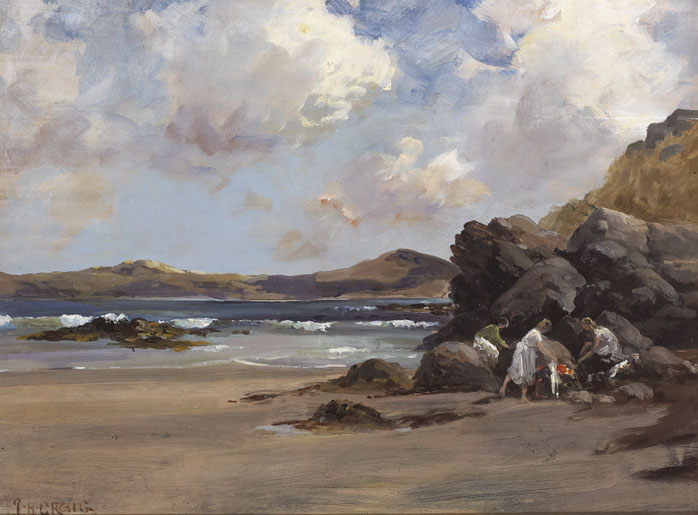 MARBLE HILL STRAND, SHEEPHAVEN, WITH ROSAPENNA AND ROSGUILL PROMONTORY IN THE DISTANCE, AUGUST, 1919 by James Humbert Craig sold for 7,000 at Whyte's Auctions