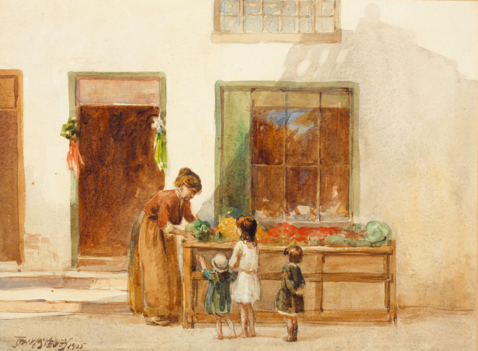 THE WEE SHOP by Frank McKelvey sold for 4,600 at Whyte's Auctions