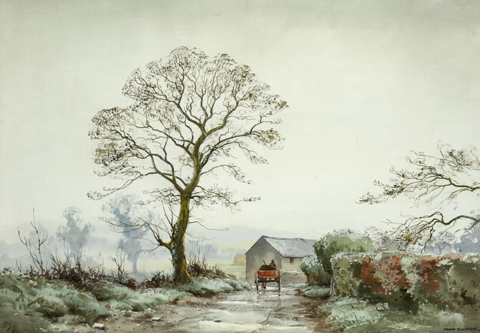 A MISTY DAY COUNTY TYRONE by Frank Egginton sold for 1,500 at Whyte's Auctions