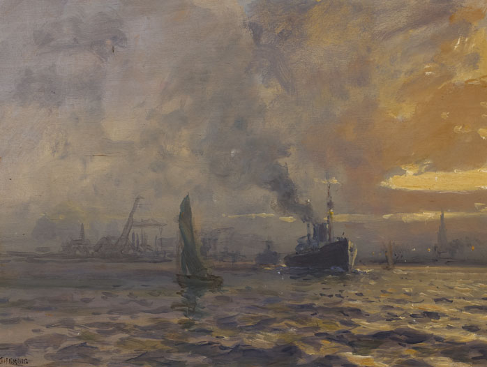 LEAVING PORT, BELFAST by James Humbert Craig sold for 5,600 at Whyte's Auctions