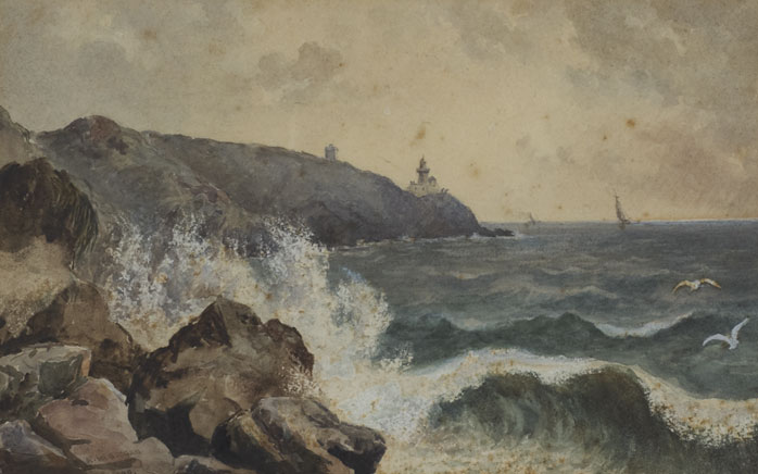 A STORMY EVENING OFF THE BAILEY, HOWTH, 1889 by Archibald McGoogan (1860-1931) at Whyte's Auctions