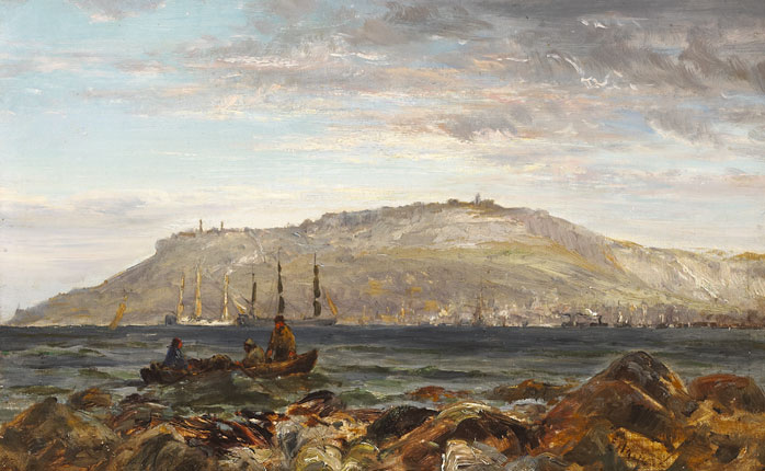 PORTLAND BILL, WEYMOUTH, 1880 by Edwin Hayes sold for �2,200 at Whyte's Auctions