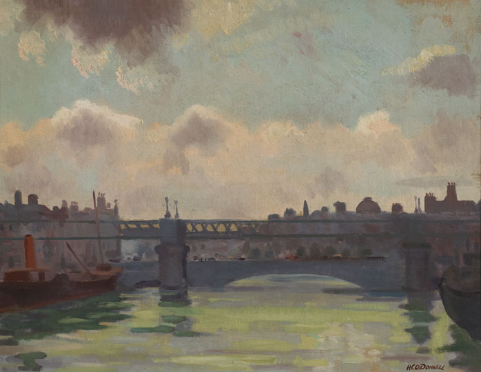 THE RIVER LIFFEY AT BUTT BRIDGE, DUBLIN by Henry C. O'Donnell (1900-1992) at Whyte's Auctions
