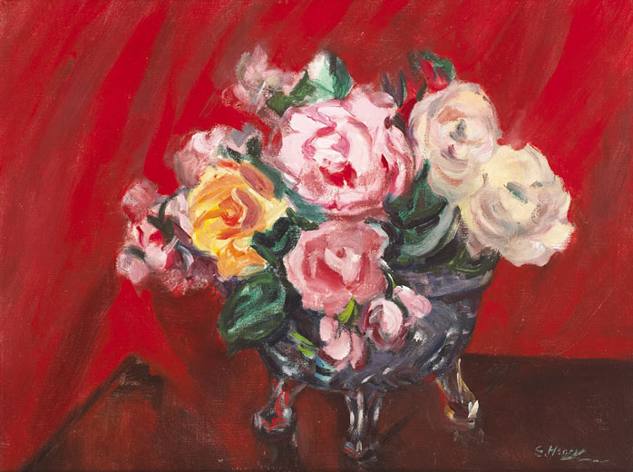 ROSES IN A VASE by Grace Henry HRHA (1868-1953) at Whyte's Auctions