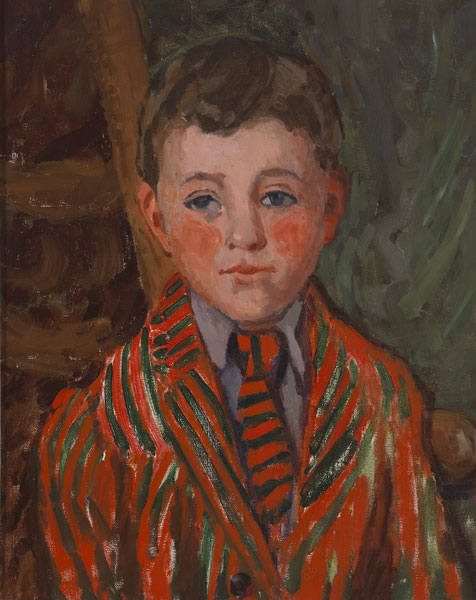 SCHOOL BOY IN STRIPED BLAZER by Grace Henry HRHA (1868-1953) at Whyte's Auctions