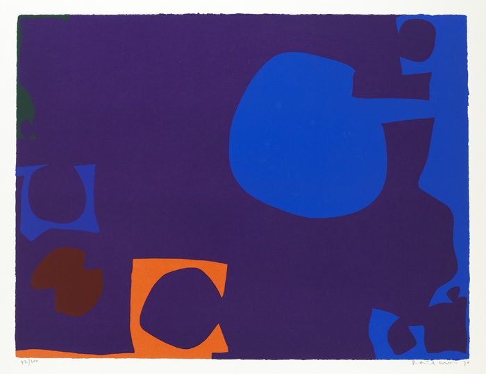 BLUE AND DEEP VIOLET WITH ORANGE, BROWN AND GREEN, 1970 by Patrick Heron sold for �1,500 at Whyte's Auctions