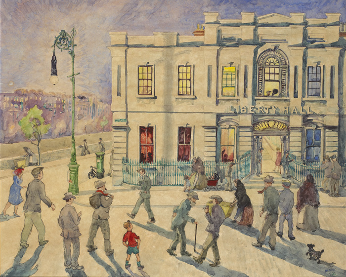 LIBERTY HALL, DUBLIN (NIGHT), 1934 by Harry Kernoff RHA (1900-1974) RHA (1900-1974) at Whyte's Auctions