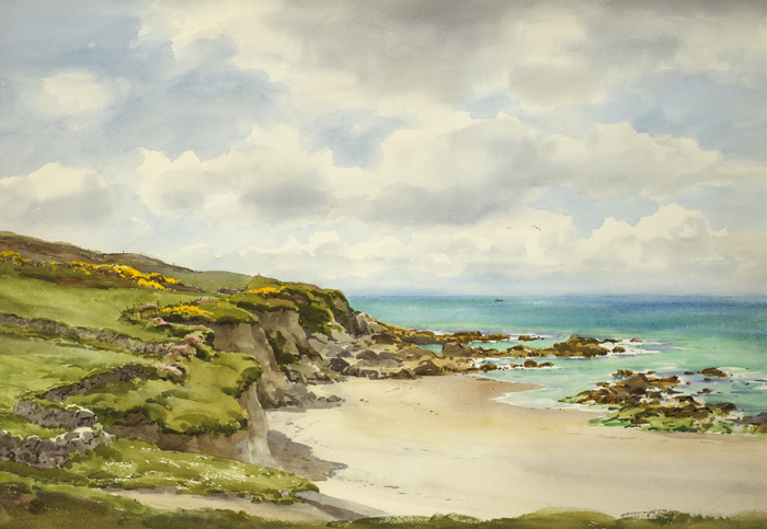 CASTLEFREKE STRAND, COUNTY CORK, c.1970 by Frank Egginton RCA (1908-1990) at Whyte's Auctions