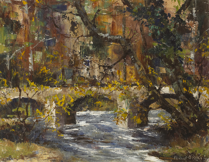 ARCHED BRIDGE OVER RIVER by Fergus O'Ryan RHA (1911-1989) at Whyte's Auctions