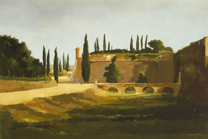 HOSTEL RICH FROM CITY WALLS, NEAR GERONA, 1991 by Martin Mooney (b.1960) (b.1960) at Whyte's Auctions