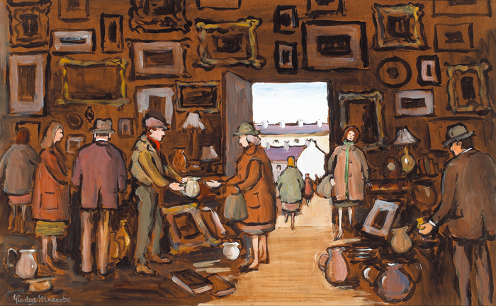 ANTIQUE SHOP, COUNTY DUBLIN by Gladys Maccabe MBE HRUA ROI FRSA (1918-2018) at Whyte's Auctions