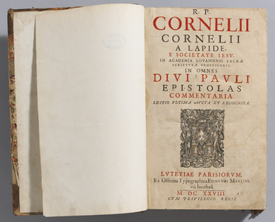 CORNELIUS A LAPIDE ( Cornelis ), SJ. In omnes Divi Pauli Epistolas commentaria. Editio ultima aucta et recognita. Lutetiae Parisiorum at Whyte's Auctions