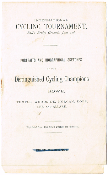 INTERNATIONAL CYCLING TOURNAMENT. International Cycling Tournament, Ball's Bridge Gounds at Whyte's Auctions