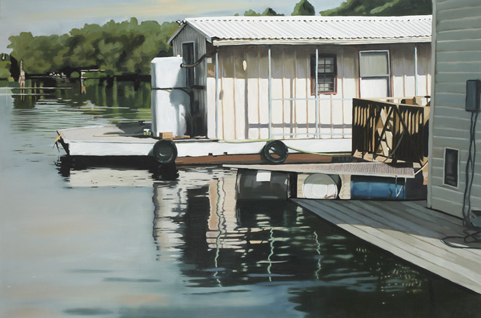 HOUSE BOAT LANDING by Colin Martin ARHA (b.1973) at Whyte's Auctions