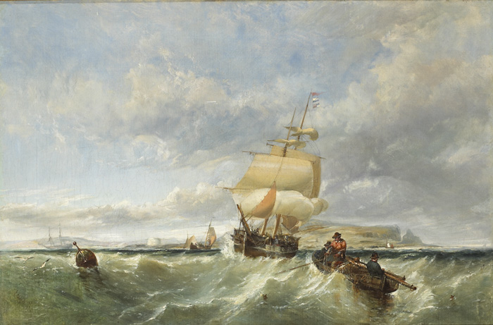 SAILING SHIP IN DUBLIN BAY WITH HOWTH HEAD IN THE BACKGROUND, 1850 by Edwin Hayes RHA RI ROI (1819-1904) at Whyte's Auctions