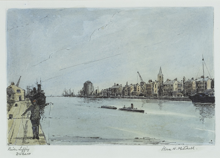 RIVER LIFFEY, DUBLIN by Flora H. Mitchell (1890-1973) (1890-1973) at Whyte's Auctions