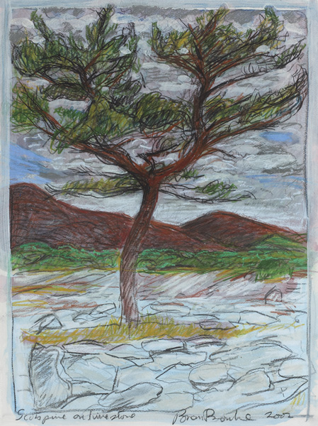 SCOTS PINE ON LIMESTONE, 2002 by Brian Bourke HRHA (b.1936) HRHA (b.1936) at Whyte's Auctions