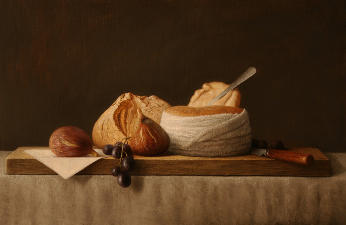 STILL LIFE WITH SHEEP'S CHEESE AND TWO FIGS by Stuart Morle (b.1960) (b.1960) at Whyte's Auctions