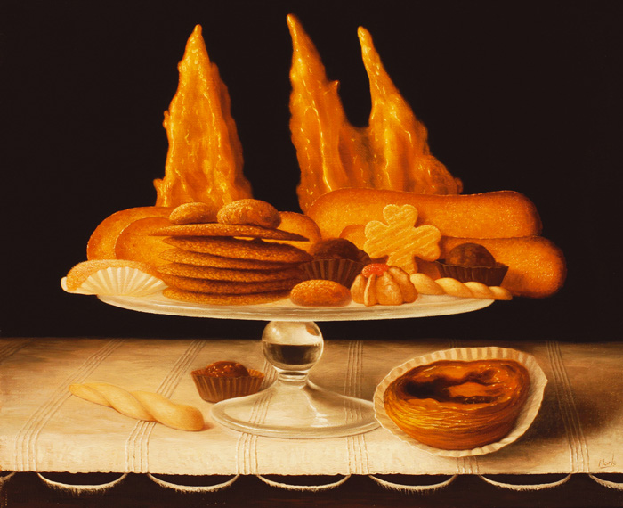 STILL LIFE WITH PORTUGUESE PASTRIES by Stuart Morle (b.1960) at Whyte's Auctions