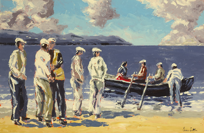 THE BEACH COMMITTEE, INIS M�R, ARAN ISLANDS COUNTY GALWAY by Ivan Sutton (b.1944) at Whyte's Auctions