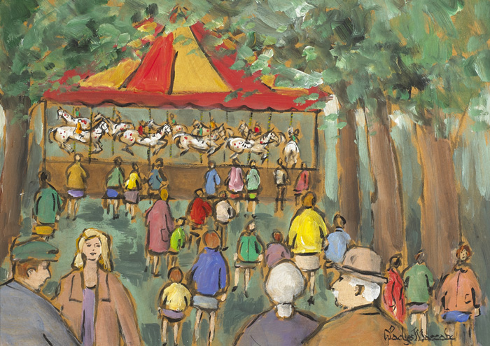 FAIR GROUND AND CAROUSEL by Gladys Maccabe MBE HRUA ROI FRSA (1918-2018) at Whyte's Auctions
