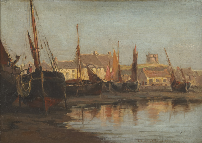 HARBOUR SCENE WITH MARTELLO TOWER IN THE DISTANCE by Alexander Williams sold for 300 at Whyte's Auctions