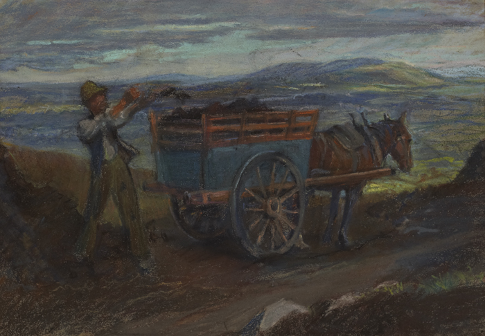 LOADING THE TURF CART and DRIVING CATTLE (A PAIR) by Frances Cantley Baker (fl.1897-1921) at Whyte's Auctions