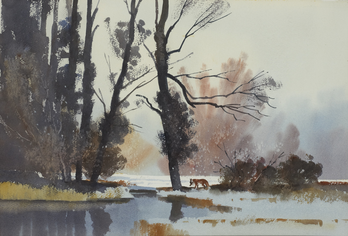 FOX IN WINTER, COUNTY MEATH, 1987 by John Skelton (1923-2009) at Whyte's Auctions