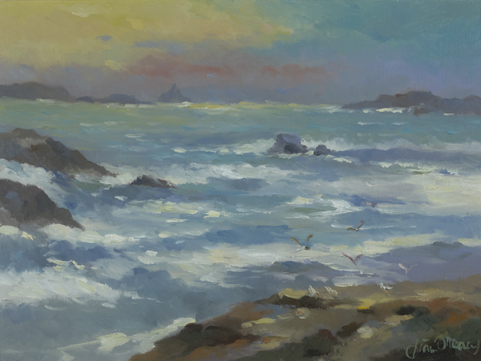 SEASCAPE AT SUNSET by Liam Treacy (1934-2004) at Whyte's Auctions