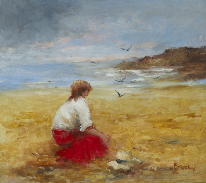 RESTING ON THE STRAND by Elizabeth Brophy (1926-2020) at Whyte's Auctions