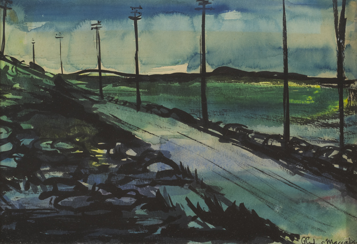 STRETCH OF ROAD IN EVENING LIGHT and OUTHOUSES IN EVENING LIGHT (A PAIR) by Gladys Maccabe MBE HRUA ROI FRSA (1918-2018) at Whyte's Auctions