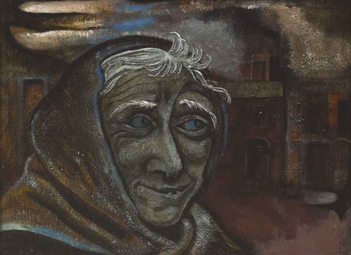OLD WOMAN IN SEN McDERMOTT STREET, DUBLIN, 1958 by Marian Jeffares (1916-1986) at Whyte's Auctions