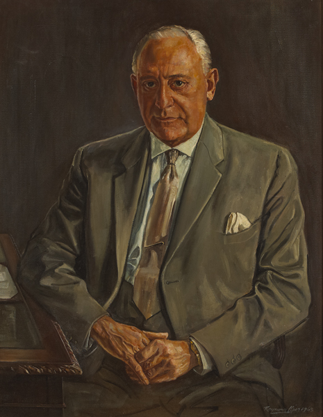 PORTRAIT OF CHARLES E. MCCONNELL ESQ. F.I.P.A.,1963 by Raymond Piper RUA HRHA (1923-2007) at Whyte's Auctions