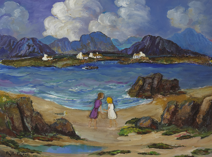 CHILDREN AT PORT NA FEAD�IGE NEAR ROUNDSTONE, 2012 by Paul Proud sold for �360 at Whyte's Auctions