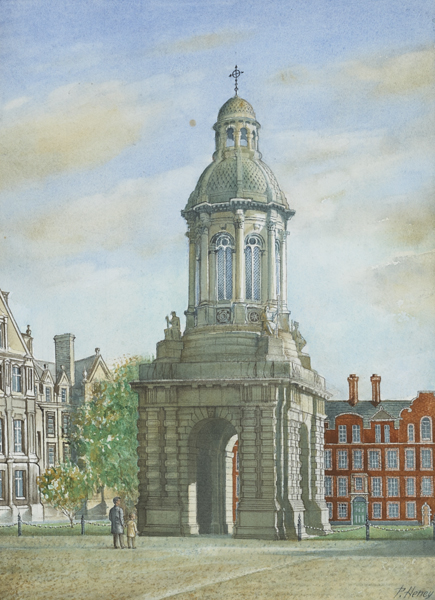 THE CAMPANILE, TRINITY COLLEGE, DUBLIN by Patrick Heney sold for �150 at Whyte's Auctions