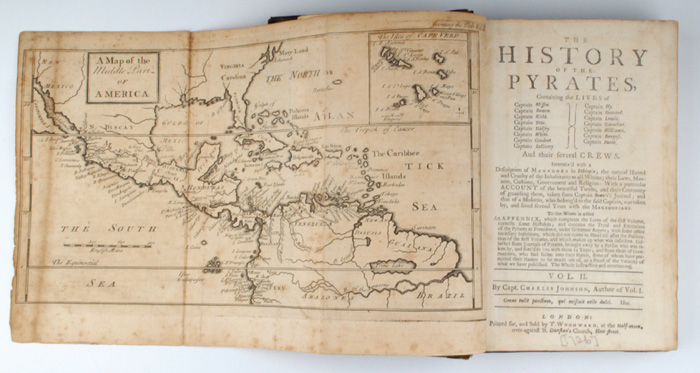 1724: Captain Charles Johnson (pseud.) A General History of the Pyrates  Vol. 2 at Whyte's Auctions
