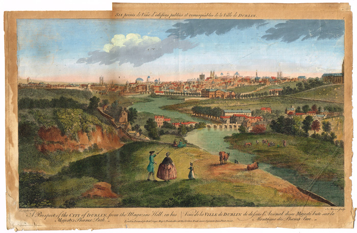 1753: 'A Prospect of the City of Dublin from the Magazine Hill in his Majesty's Phoenix Park' engraving at Whyte's Auctions