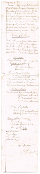 1823 (17 October) Carlow list of appointed Justices of the Peace, Constables, Sheriffs etc. at Whyte's Auctions