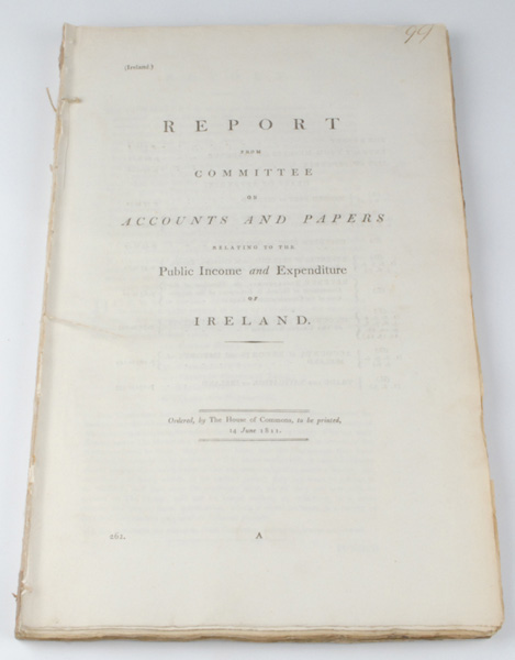 1811: Reports from Commitee on Accounts and Papers Relating to the Public Income and Expenditure of Ireland at Whyte's Auctions