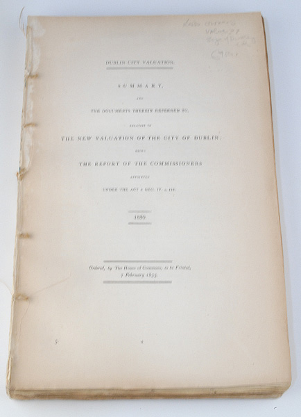 1830s: The New Valuation of the City of Dublin Report at Whyte's Auctions