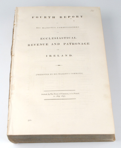 1833-37: Reports on Ecclesiastical Revenue and Patronage Ireland at Whyte's Auctions