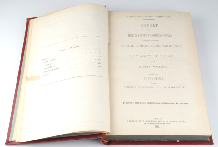 1853: Dublin University Commission Report at Whyte's Auctions
