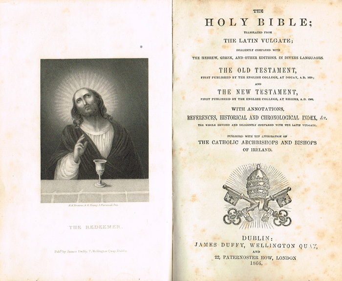 1866: Carlow Workhouse Douay Bible at Whyte's Auctions