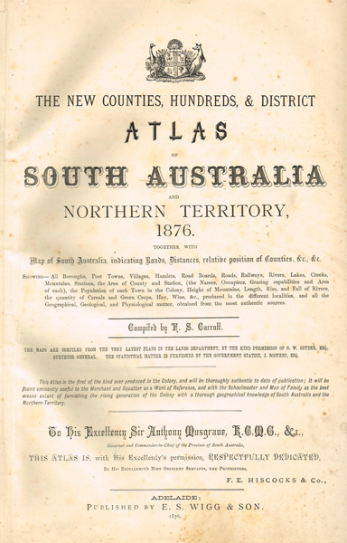 1876: New District Atlas of South Australia and Northern Territory at Whyte's Auctions