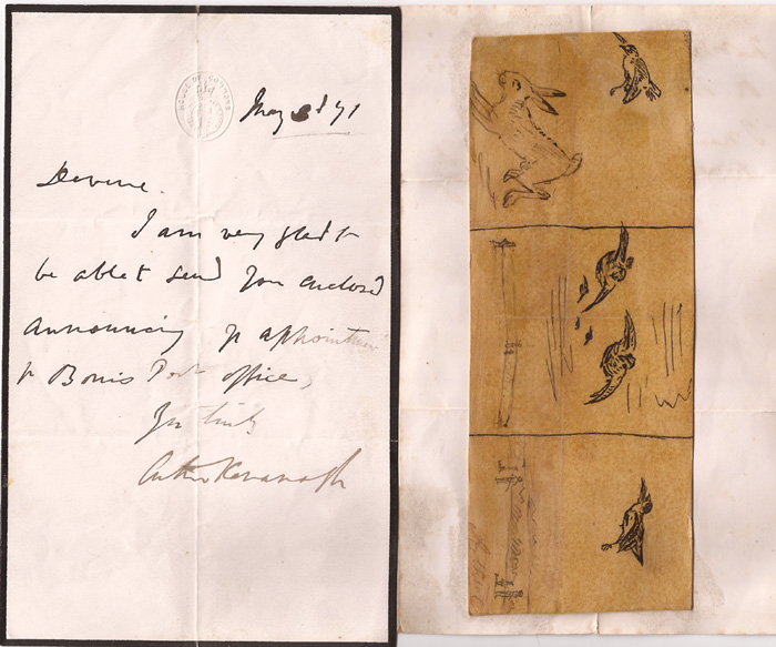 1871-76: Letters and sketch by Sir Arthur MacMorrough Kavanagh MP
 at Whyte's Auctions